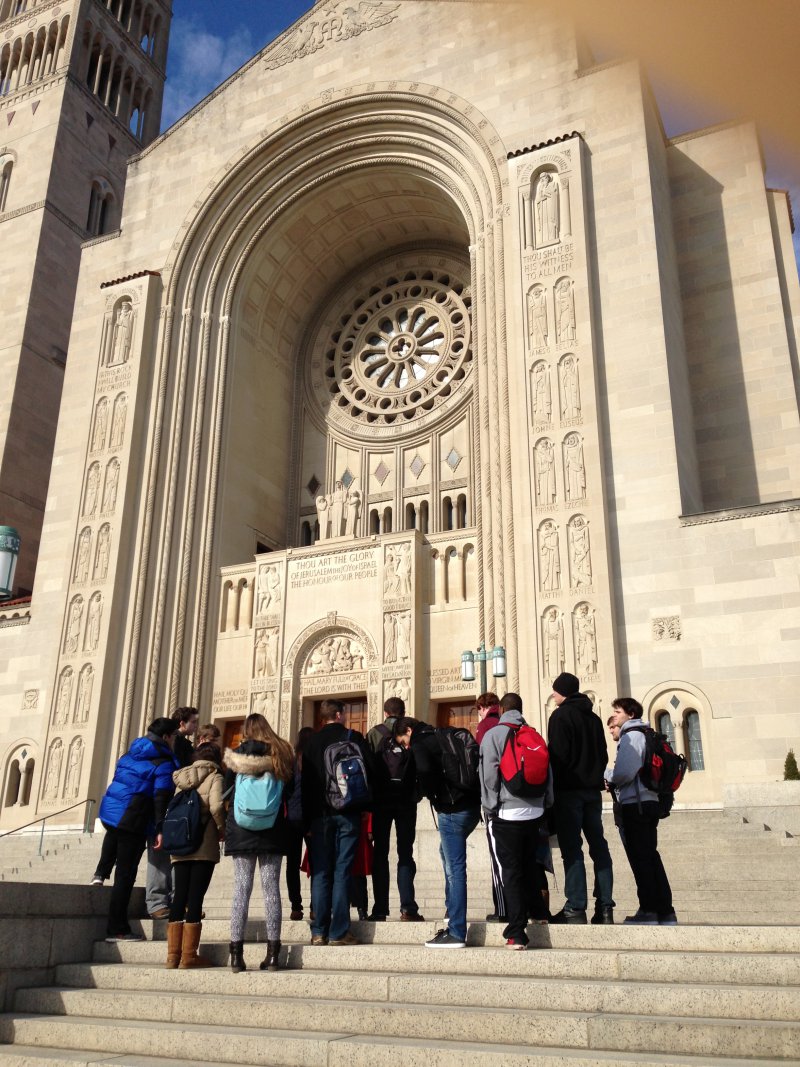 Dr. Daughtery's class takes a tour of the Basilica.
