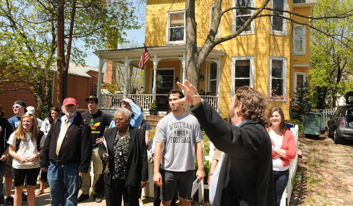 Students walking through the Brookland neighborhood of D.C.